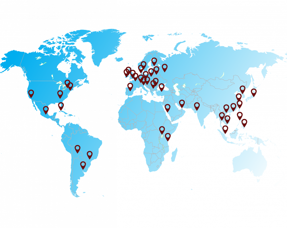 Referenzkarte Windkanal-Projekte weltweit
