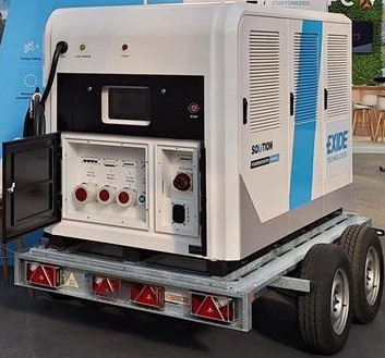 Exide Solition Powerbooster 200kWh auf Anhänger – mobile Speicherlösung
