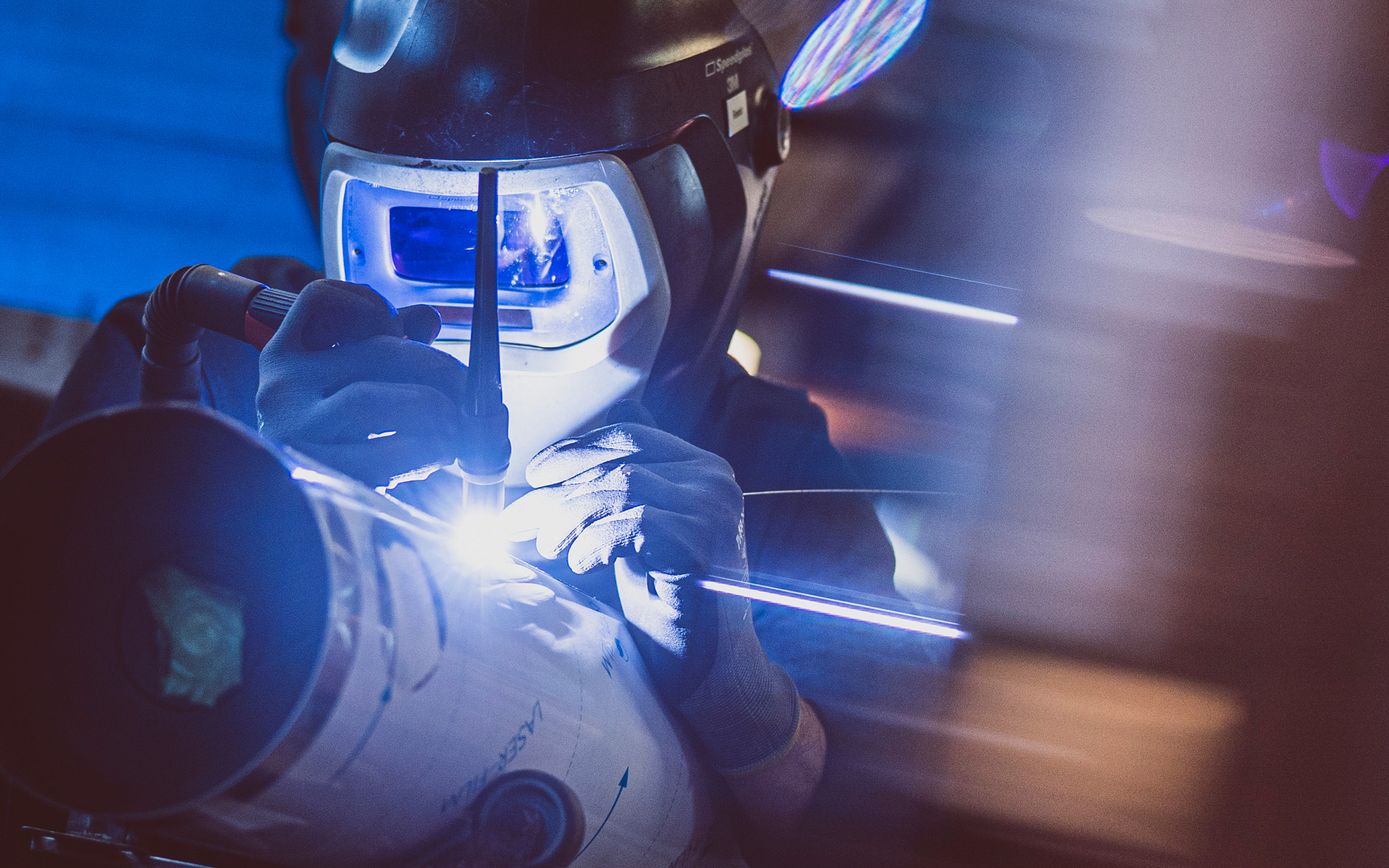 Welding work in the workshop