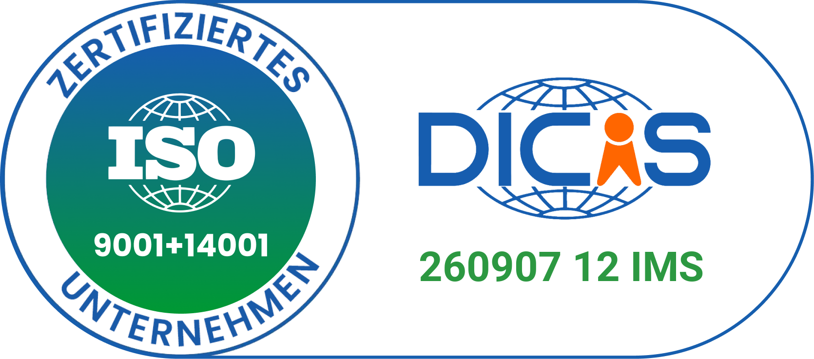 Zertifikate ISO 9001 & ISO 14001 (DICIS)