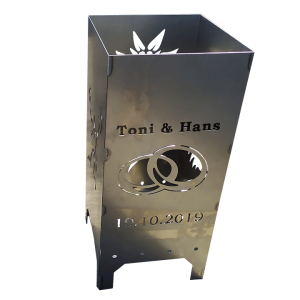 Feuersäule aus Cortenstahl mit Rostoptik