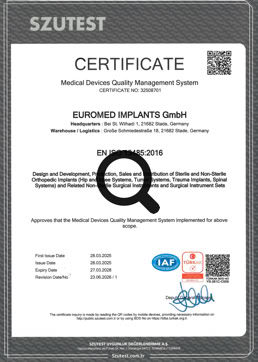 EN ISO 13485 Zertifikat