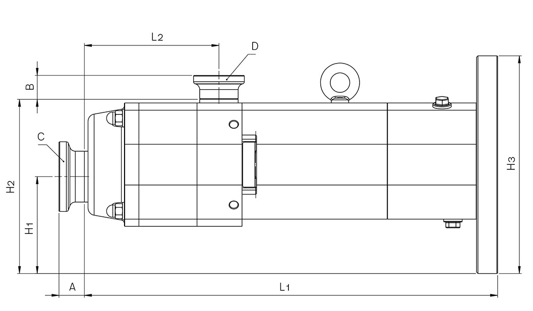 Technische Zeichnung Schraubenspindelpumpe