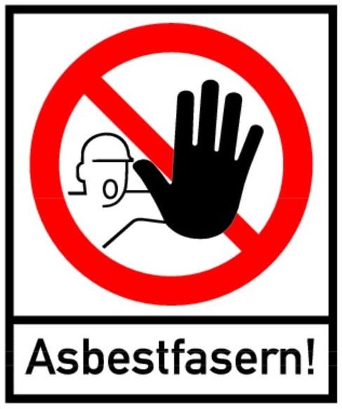 Asbest-Warnschild