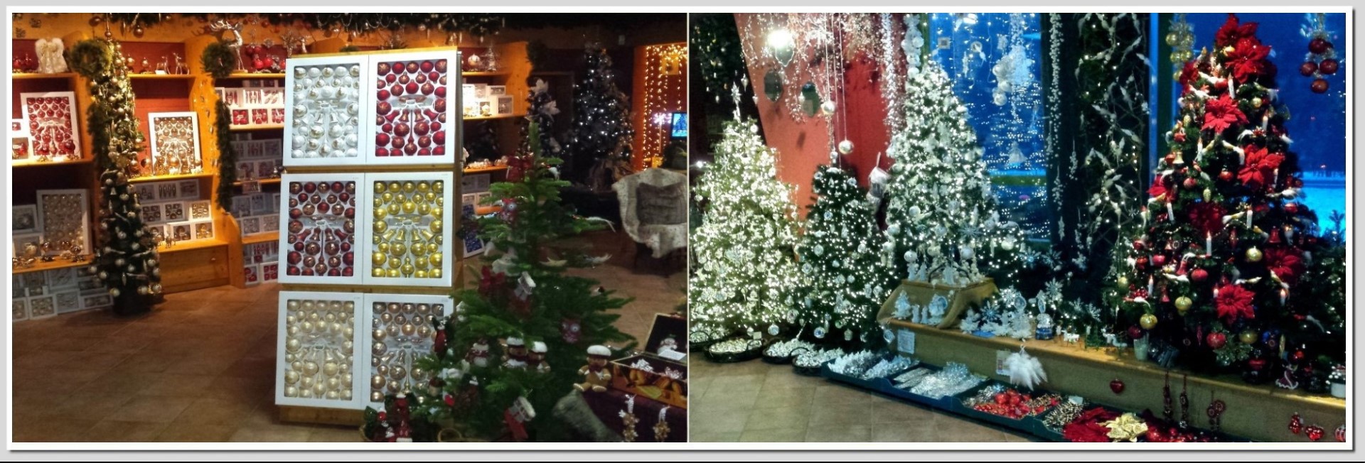 Ladengeschäft mit handgefertigtem Christbaumschmuck aus Glas