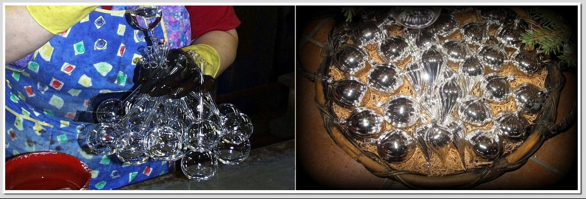 Versilbern von Hand – spiegelnde Oberfläche des Christbaumschmucks