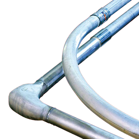 Test laboratory conveying loop for conveying and attrition tests
