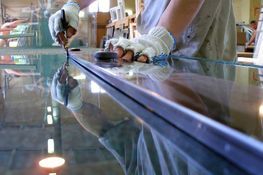 Glasschneiden in der Werkstatt