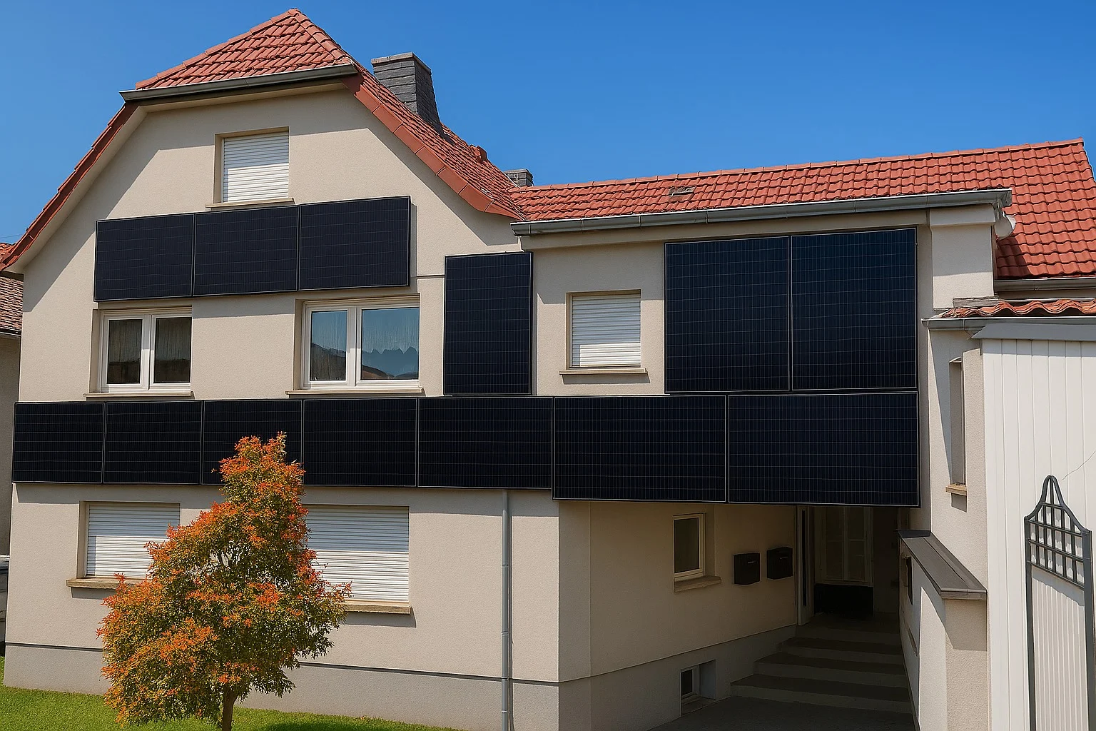 PV-Fassadenanlage mit Hauskraftwerk