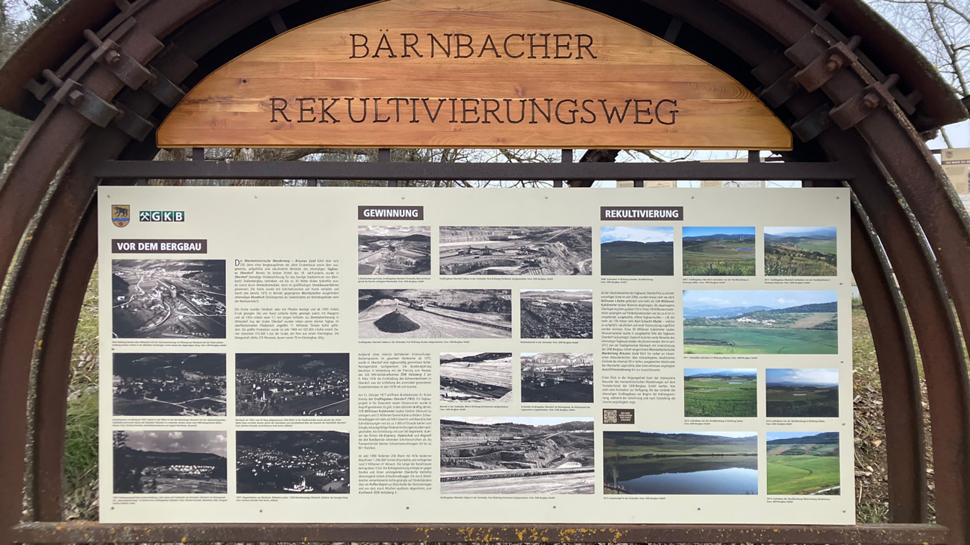 Schautafel am montanhistorischen Wanderweg Bärnbach