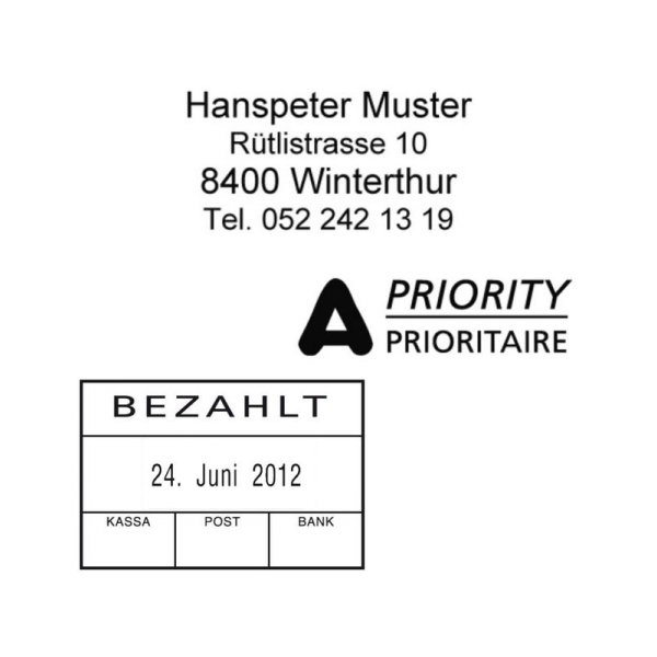 Individuell gestalteter Stempel