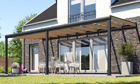 Hybrid-Terrassendach REXOdeluxe® (Alu/Holz)