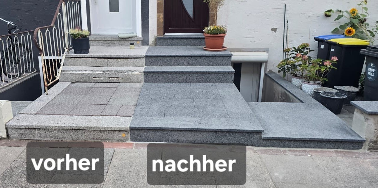 Außentreppe STEEL GREY geflammt