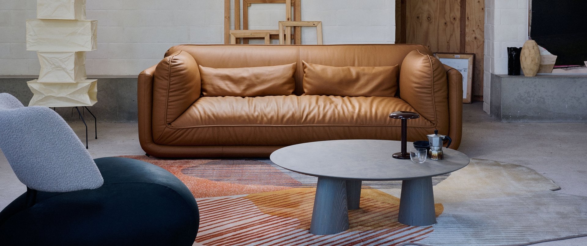 Leolux Lunetta Sofa mit Pallone Sessel