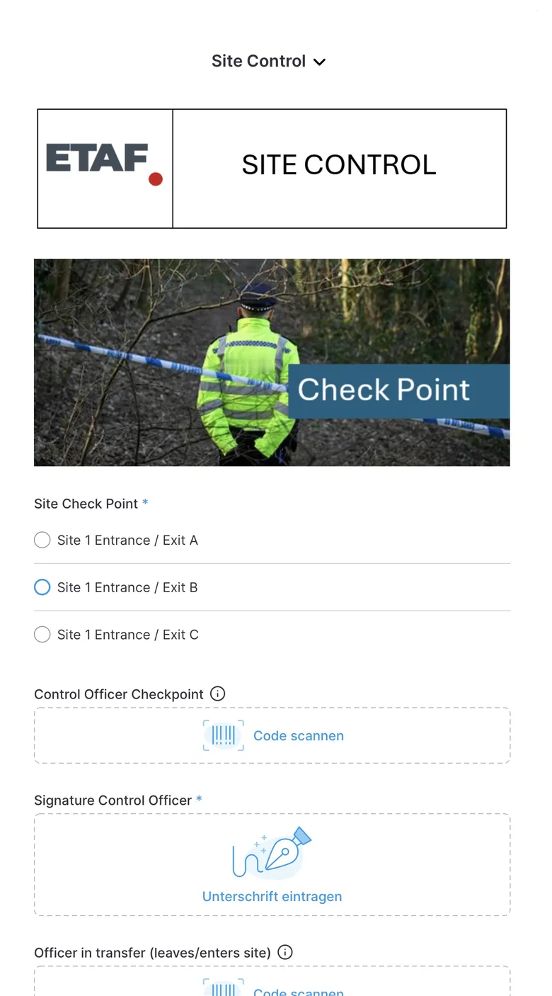 Atlas App: Standortkontrolle am Kontrollpunkt