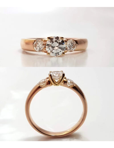 Verlobungsring mit Brillanten in Rotgold