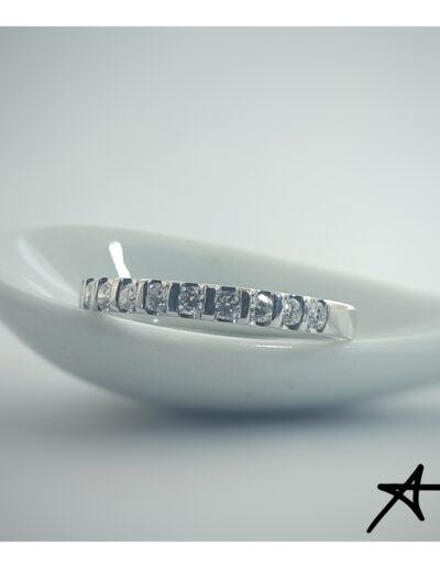 Memory-Ring Weißgold/Platin mit Brillanten
