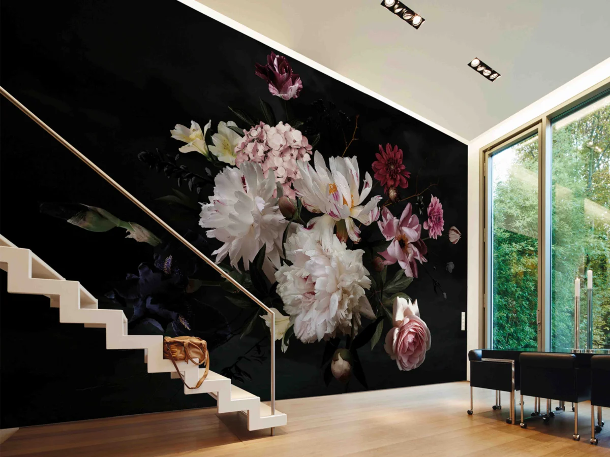 Custom wall design with acoustic panels