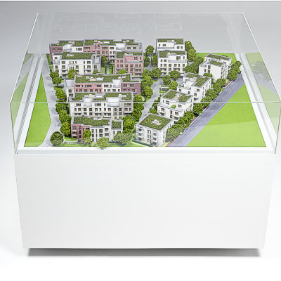 Architekturmodell Wohnanlage Wiesbaden (12 Gebäude)