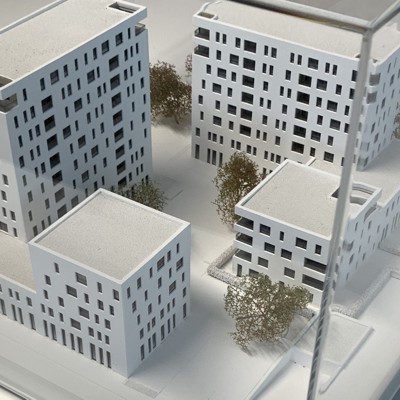 Architekturmodell Wohnanlage für Messestand