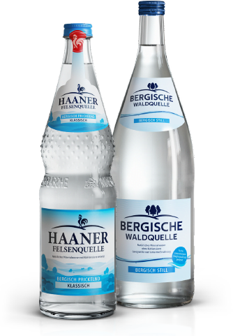 Regionale Flaschen der Haaner Felsenquelle