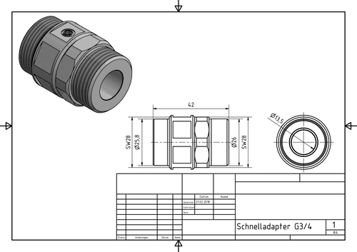 Schnelladapter G 3/4