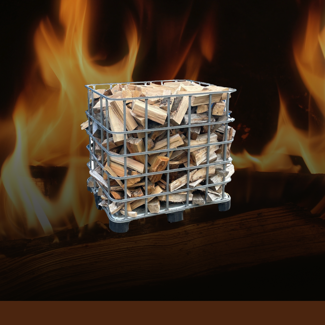 Firewood in IBC container