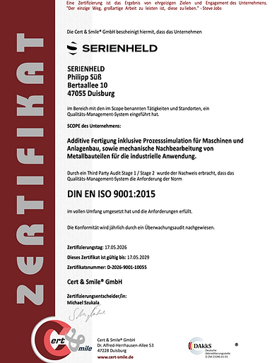 ISO-9001-Zertifikat Serienheld
