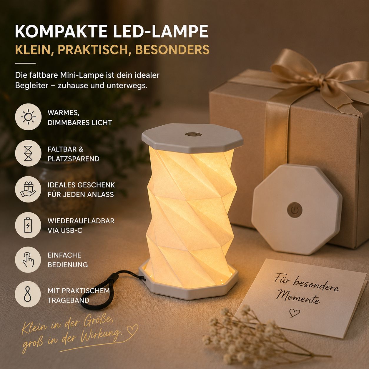 Faltbare LED-Tischlampe Minora