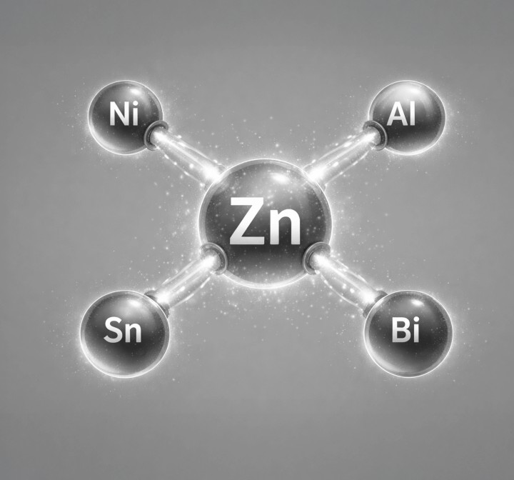 Metalle (Bronze, Kupfer, Aluminium, Magnesium, Blei, Zink, Zinn, Titan, Nickel, Eisen, Chrom)