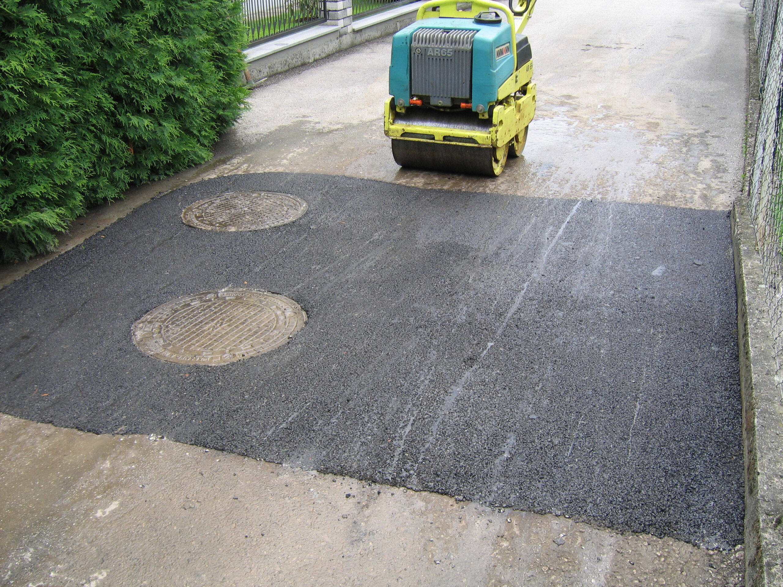 Verarbeitung von Vialit Viacore auf der Baustelle
