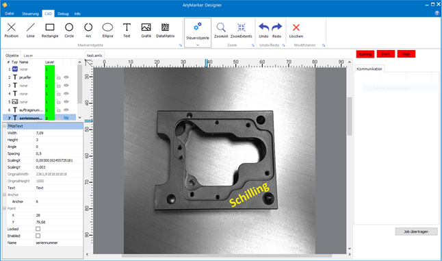 Any-Marker Software für Datenanbindung und Beschriftungsprüfung