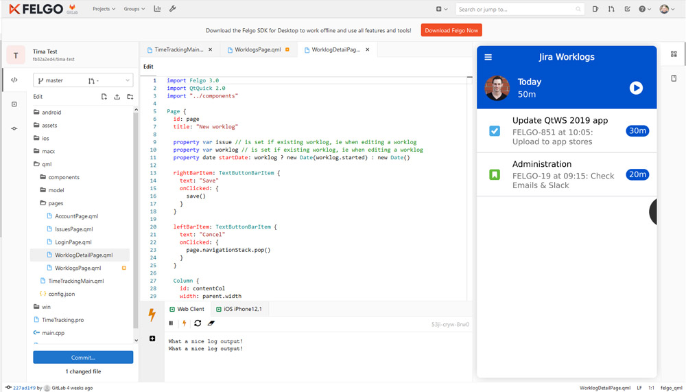 Felgo Cloud IDE