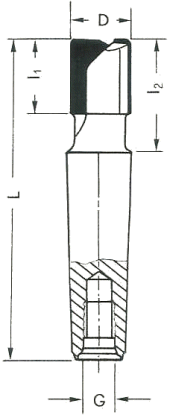 Schaftfräser, Hartmetall-bestückt, Zentrumsschnitt, MK (F 109 MK)