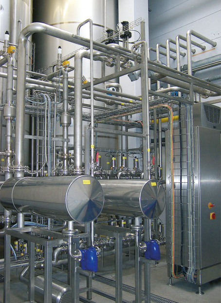 CIP plant with cleaning agent heating