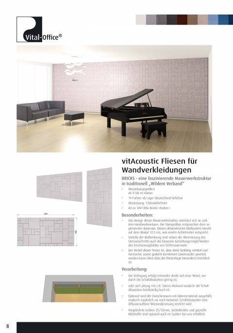 Flexicoustic Sheet mit V-Schnitt