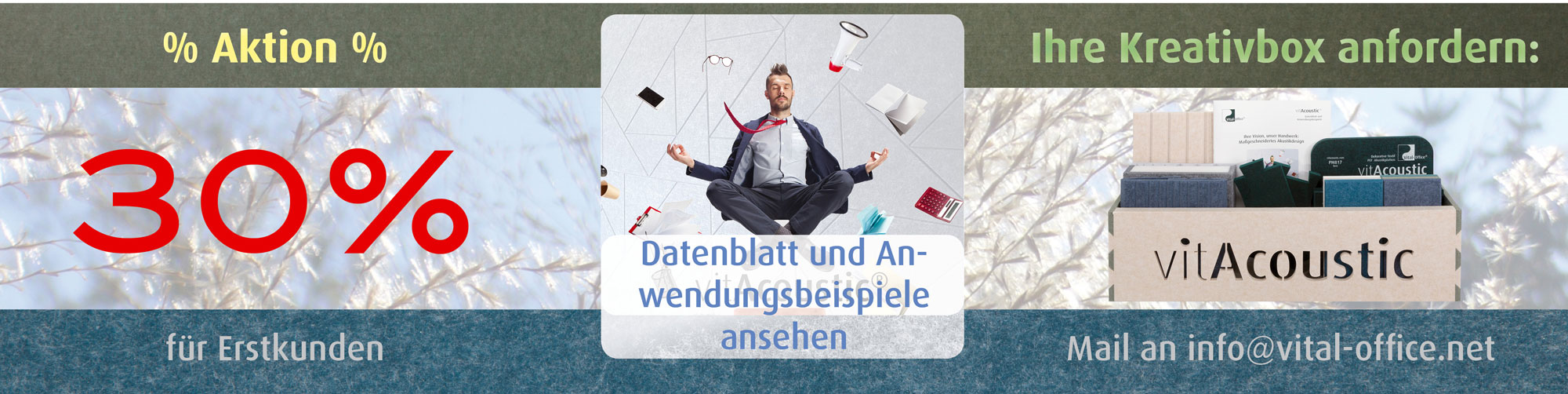 vitAcoustic Akustikdesign (Deckensegel, Fliesen, Frames)
