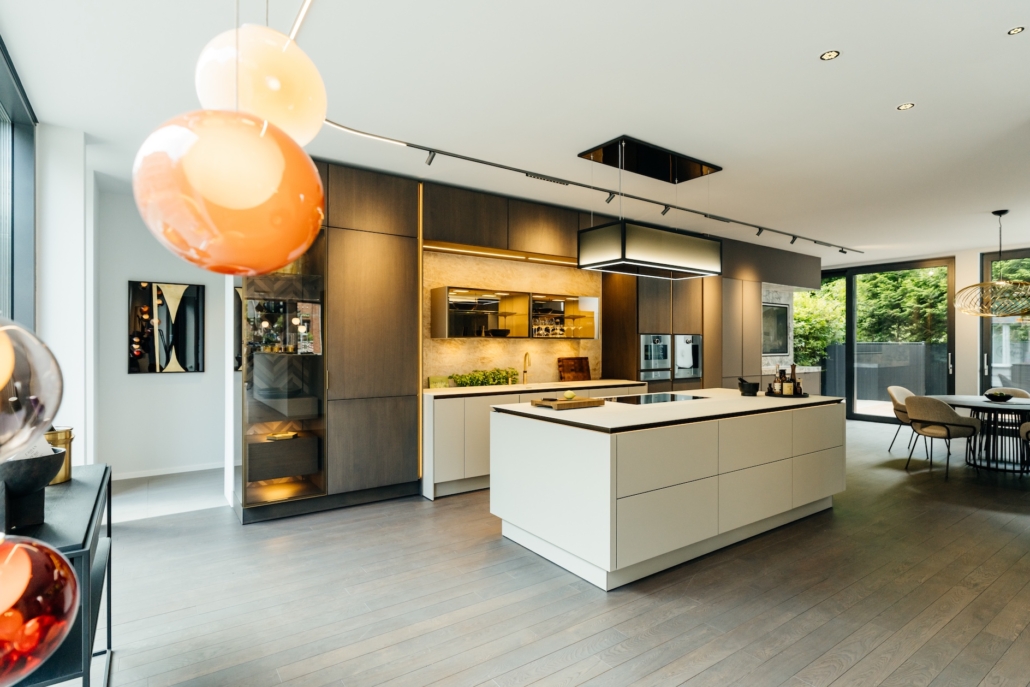 Interior decoration with curtains