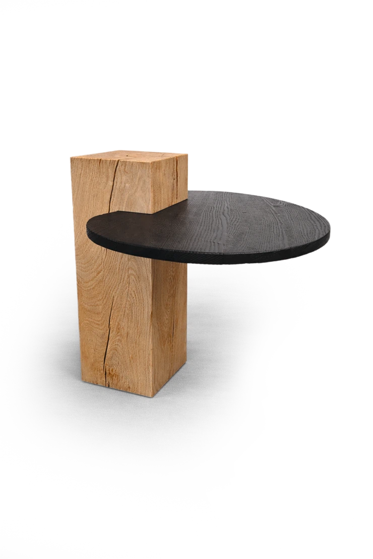 Runder Beistelltisch Holzblock
