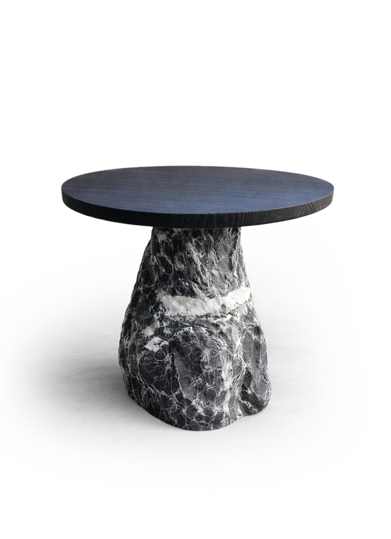 Runder Beistelltisch mit Marmor