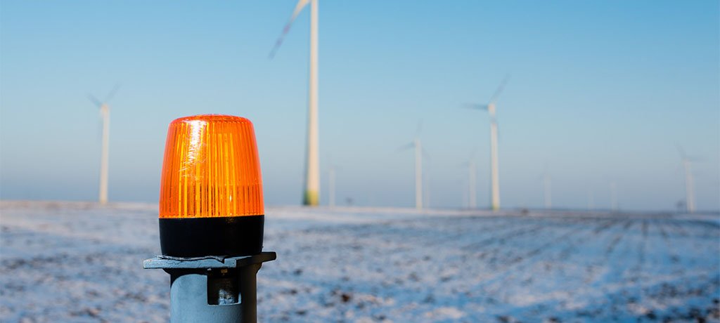 Multiblitzleuchte PFH im Windpark der Püspök Group