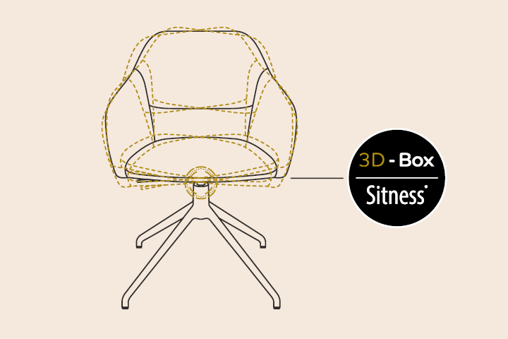 Sitness 3D Box – Gelenk zwischen Sitz und Gestell