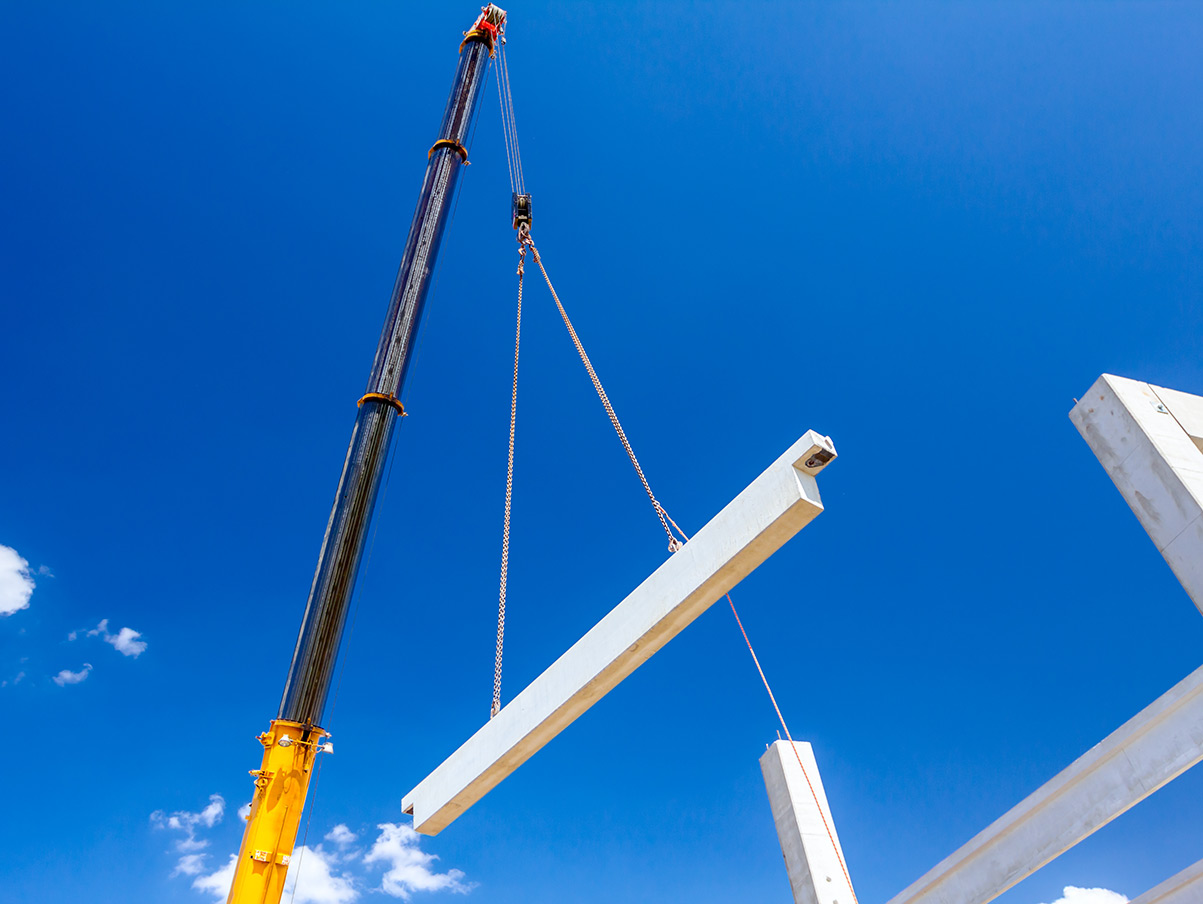 Kranstellung auf der Baustelle