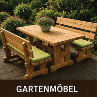 Rustikale Gartenmöbel und Sitzgruppen