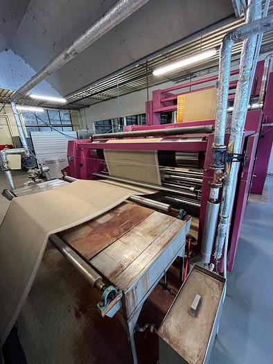 Schaetti 2-Walzen-Kalander mit Heizstation und Abtafler, 220 cm