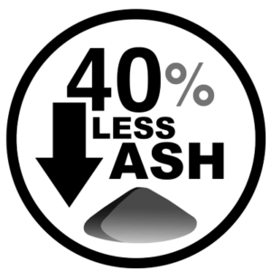 40 % weniger Asche