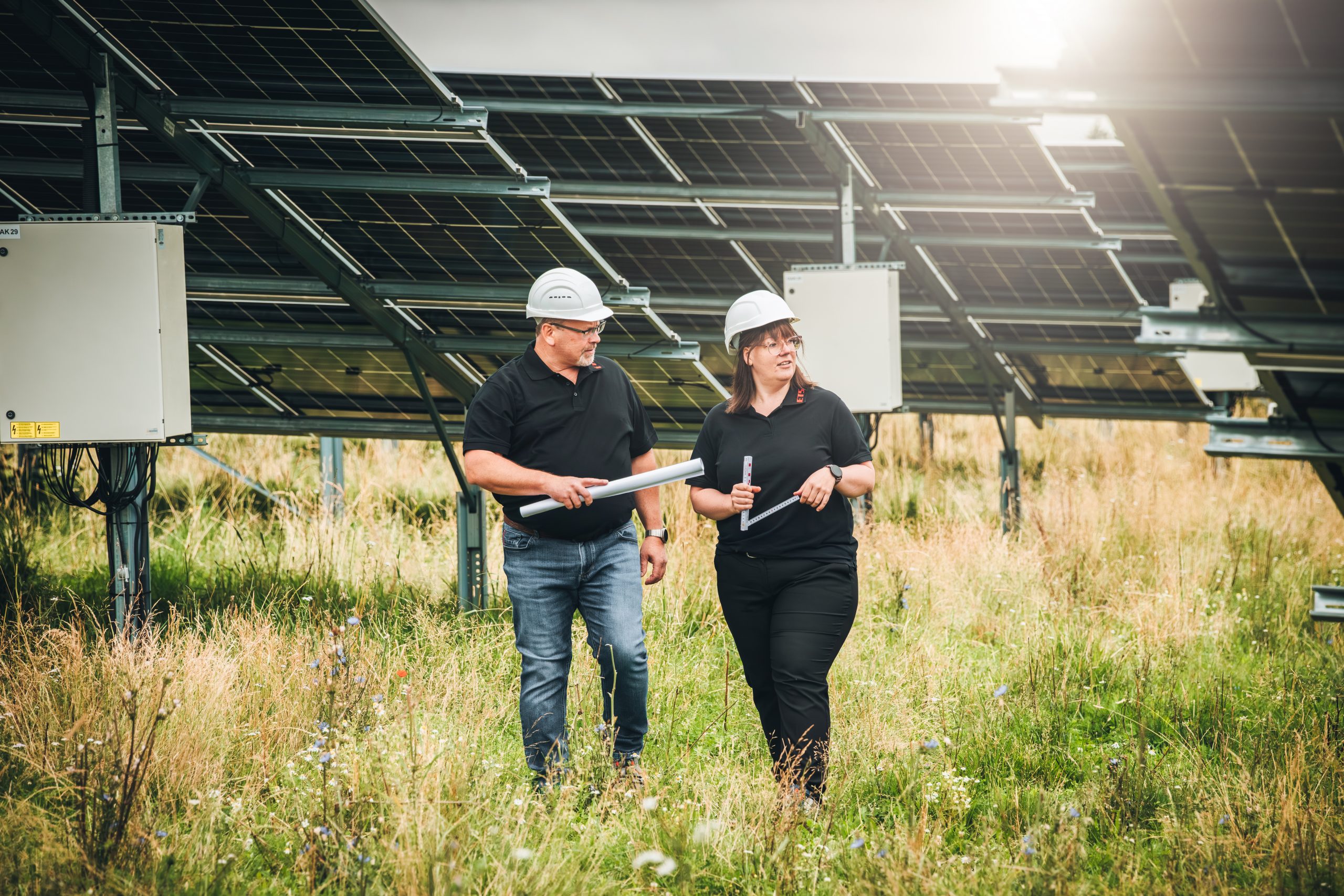 Projektbesprechung am Solarpark