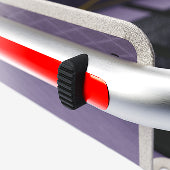Roter Bumper am Rahmen