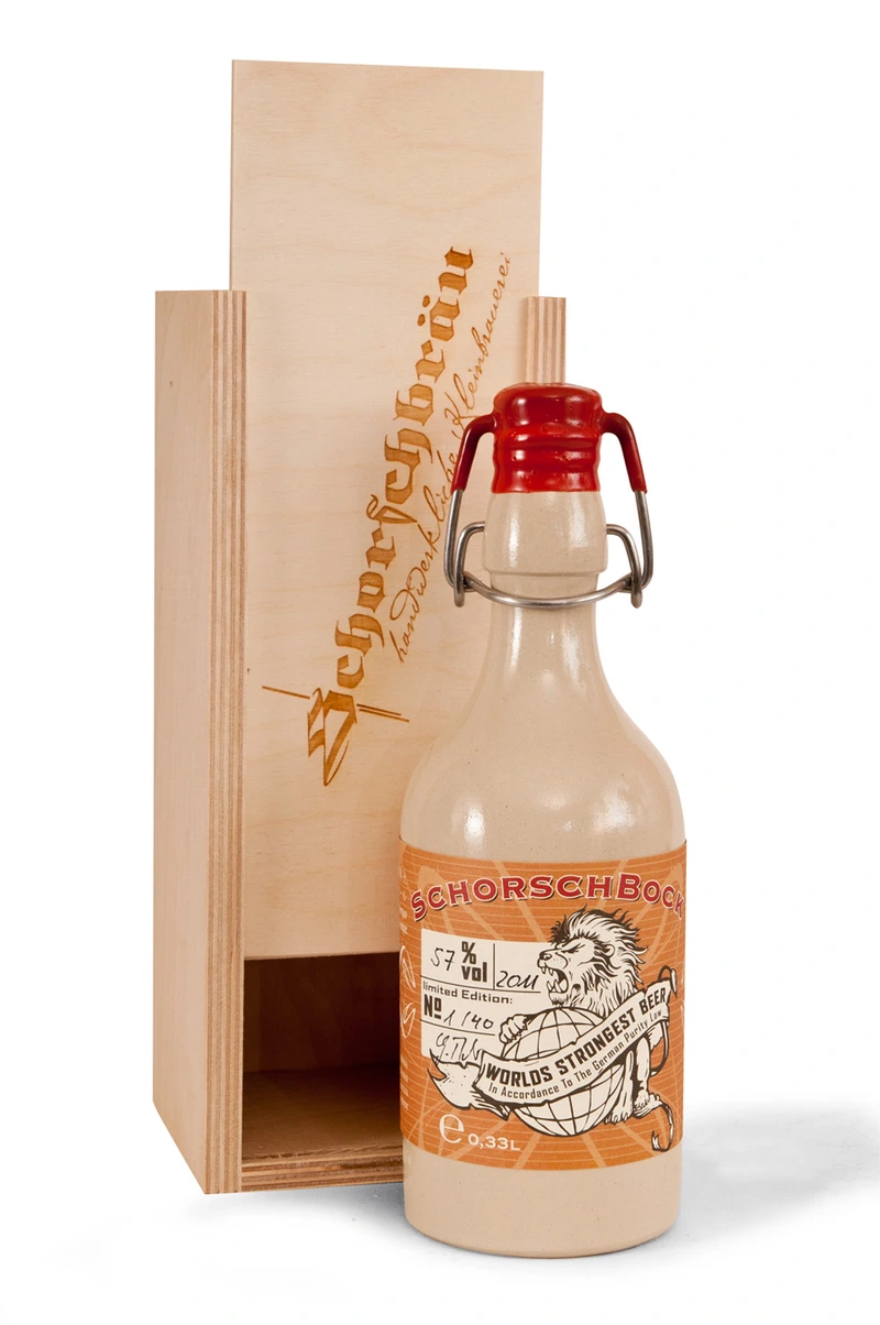 Schorschbock 57% – stärkstes Bier der Welt, Keramikflasche 0,33 l