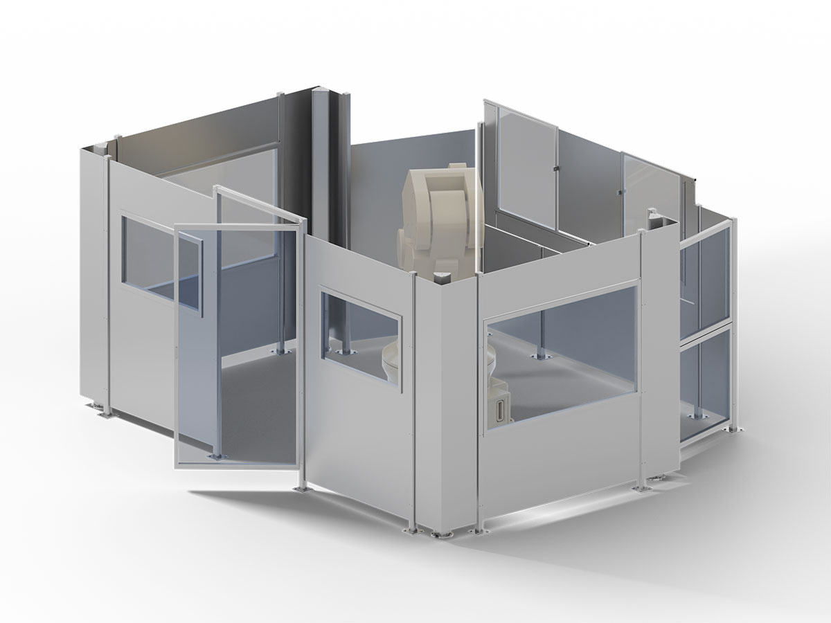 Maschineneinhausung aus Polycarbonat (MAKROLON®/PLEXIGLAS®)